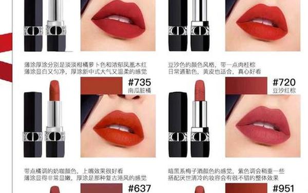 dior口红色号对应图、迪奥口红色号对应图