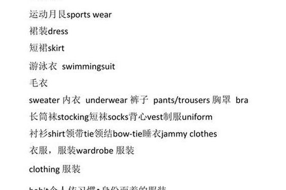 休闲服装的英文(商务衣服英语怎么说呢)